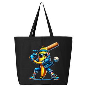 Banana Playing Baseball Fruit Lover Baseball Player 25L Jumbo Tote