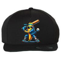 Banana Playing Baseball Fruit Lover Baseball Player Wool Snapback Cap