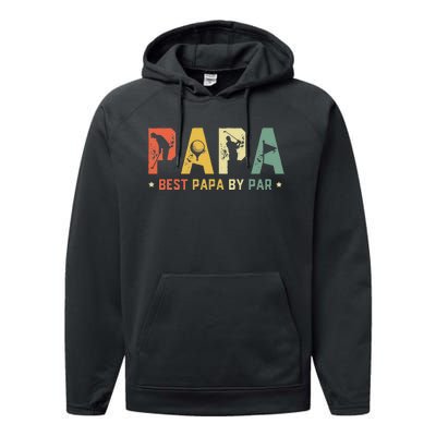 Best Papa by Par Golf Gift Father's Day golf Performance Fleece Hoodie