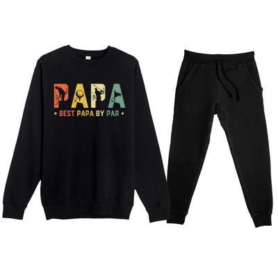 Best Papa by Par Golf Gift Father's Day golf Premium Crewneck Sweatsuit Set