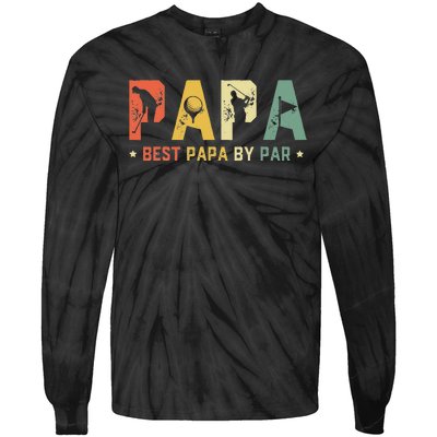 Best Papa by Par Golf Gift Father's Day golf Tie-Dye Long Sleeve Shirt