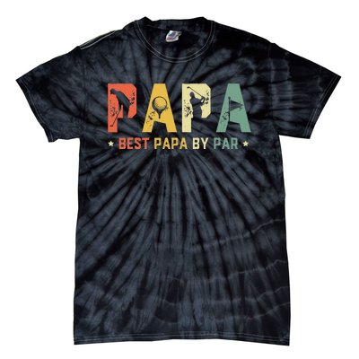 Best Papa by Par Golf Gift Father's Day golf Tie-Dye T-Shirt