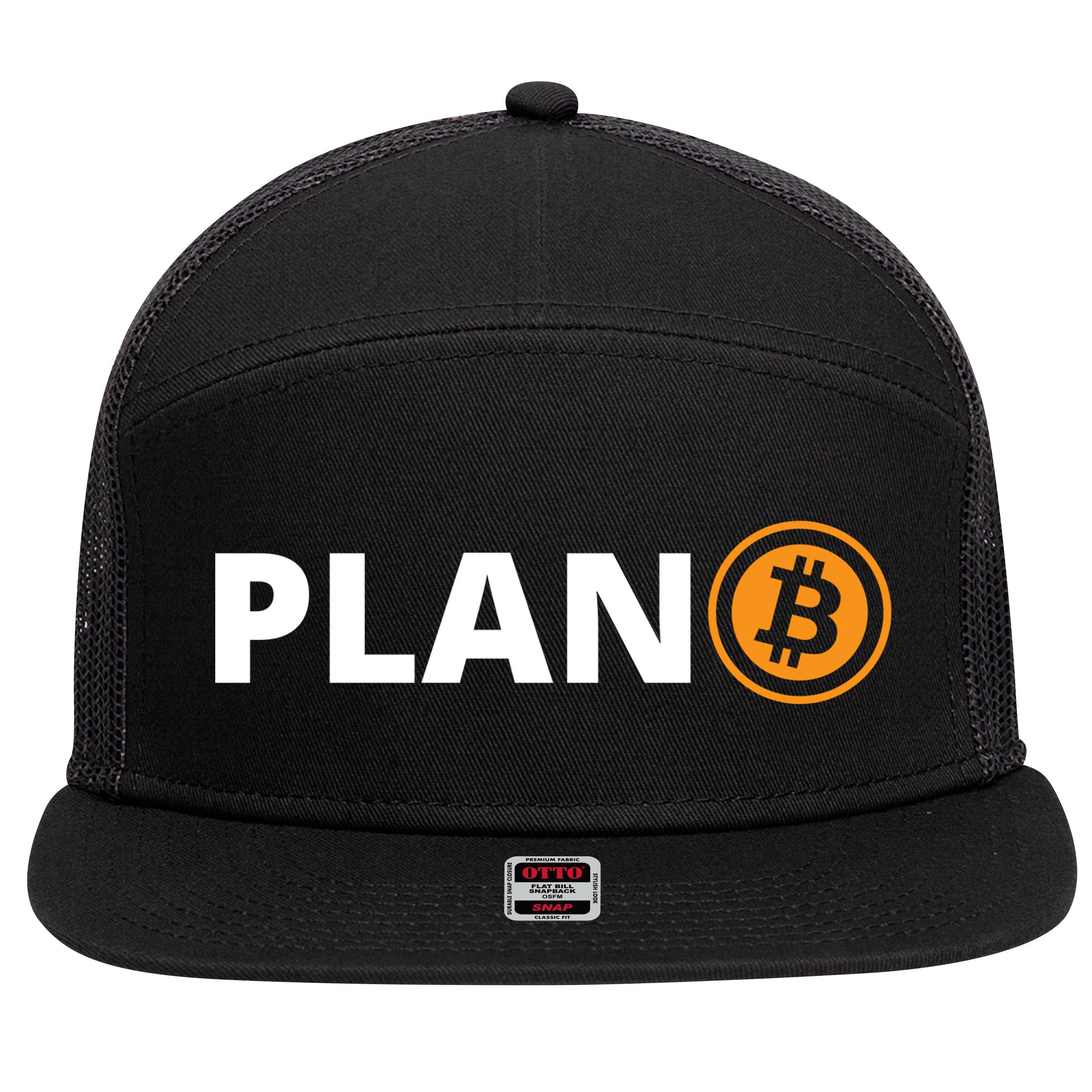 Bitcoin, Plan B, DeF,i BTFD, Bitcoin, HODL, Crypto Gift, Cryptocoin 7 Panel Mesh Trucker Snapback Hat