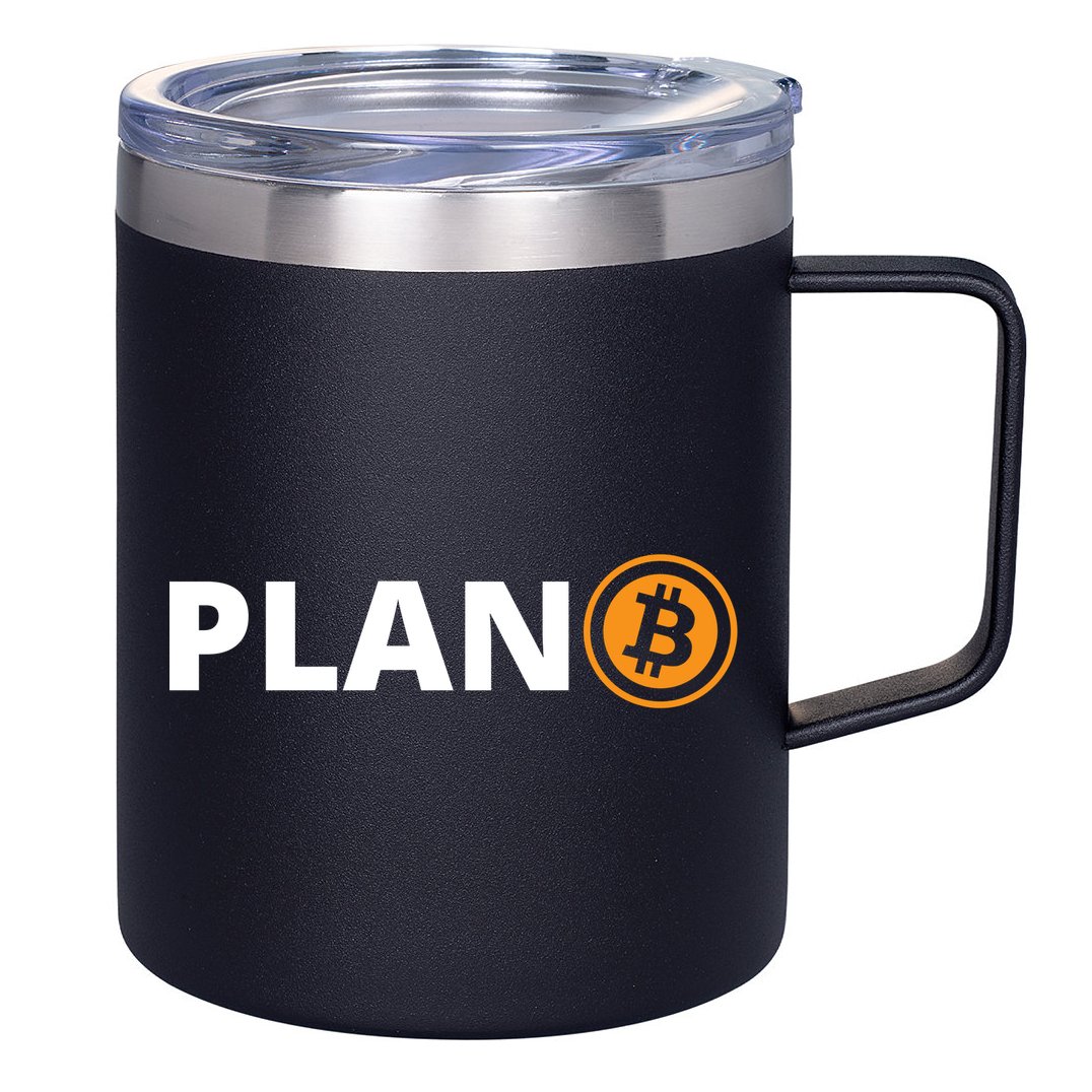 Bitcoin, Plan B, DeF,i BTFD, Bitcoin, HODL, Crypto Gift, Cryptocoin 12oz Stainless Steel Coffee Mug