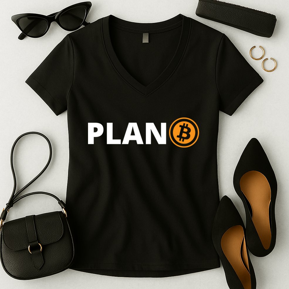 Bitcoin, Plan B, DeF,i BTFD, Bitcoin, HODL, Crypto Gift, Cryptocoin Women's V-Neck T-Shirt