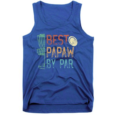 Best Papaw By Par Grandpa Disc Golf Design Dad Disk Golfing Cute Gift Tank Top