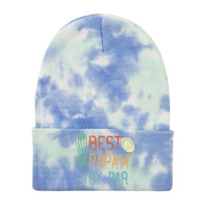 Best Papaw By Par Grandpa Disc Golf Design Dad Disk Golfing Cute Gift Tie Dye 12in Knit Beanie