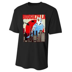 Budgiezilla Parakeet Budgie Budgerigar Bird Lover Performance Sprint T-Shirt