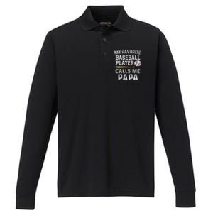 Baseball Papa Performance Long Sleeve Polo