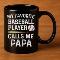 Baseball Papa 11oz C Handle Ceramic Mug
