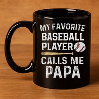 Baseball Papa 11oz C Handle Ceramic Mug