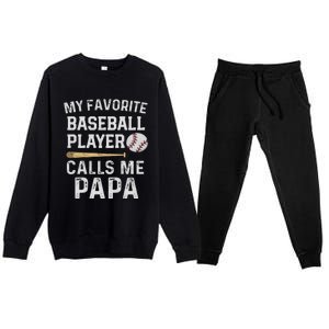 Baseball Papa Premium Crewneck Sweatsuit Set