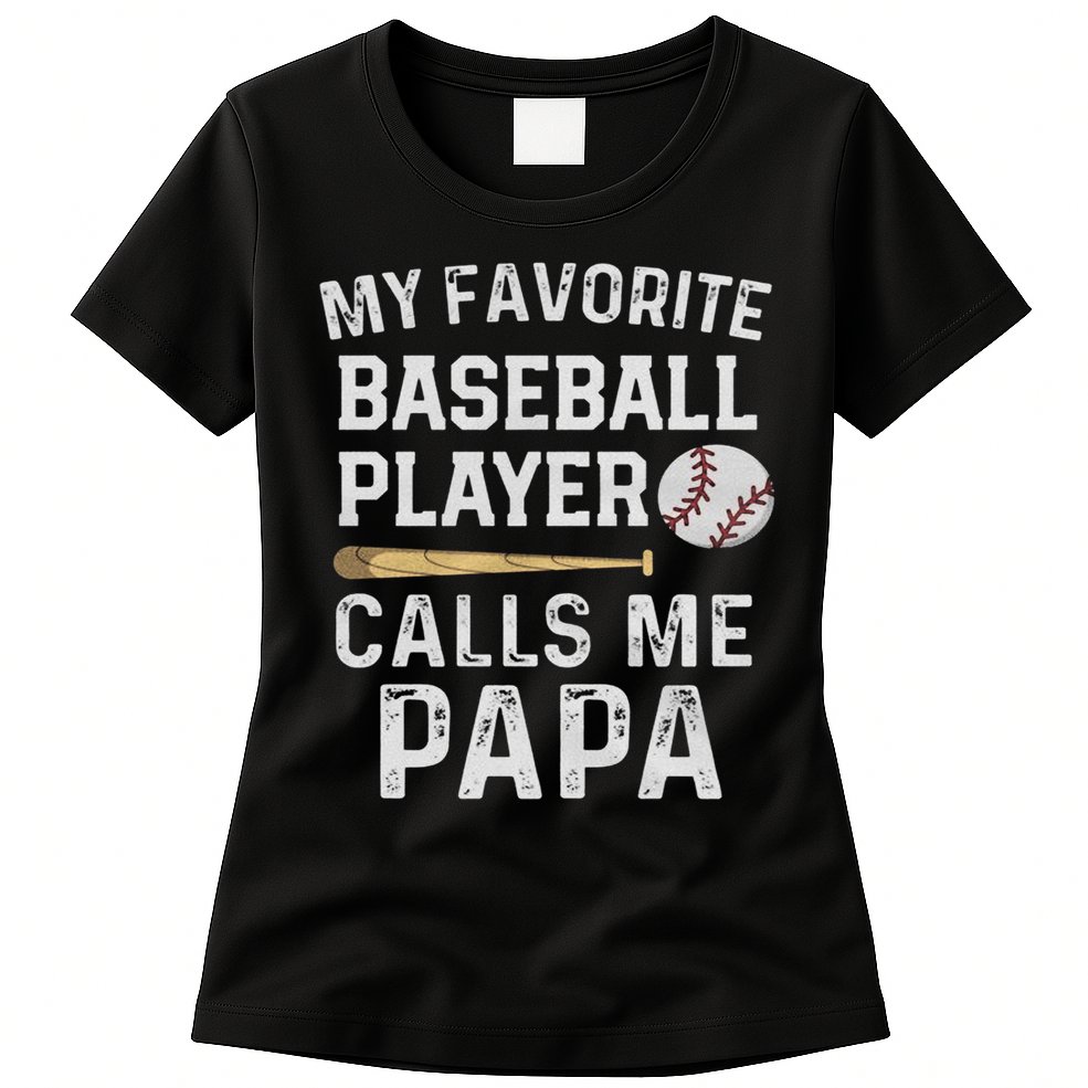 Baseball Papa Womens T-Shirt