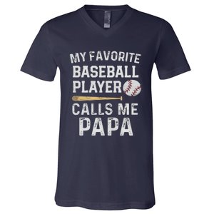 Baseball Papa V-Neck T-Shirt