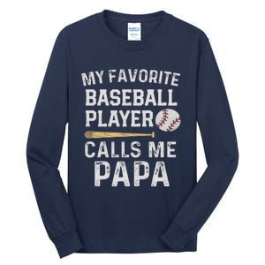 Baseball Papa Tall Long Sleeve T-Shirt