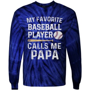 Baseball Papa Tie-Dye Long Sleeve Shirt