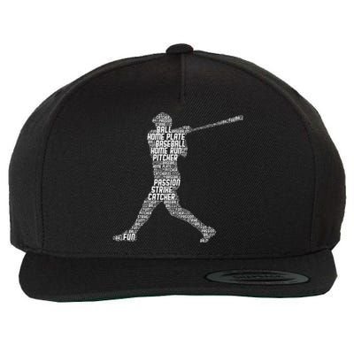 Baseball Player Batter Wool Snapback Cap