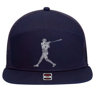 Baseball Player Batter 7 Panel Mesh Trucker Snapback Hat