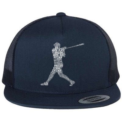 Baseball Player Batter Flat Bill Trucker Hat