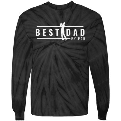 Best Papa By Par Father's Day Golf Gift Grandpa Tie-Dye Long Sleeve Shirt