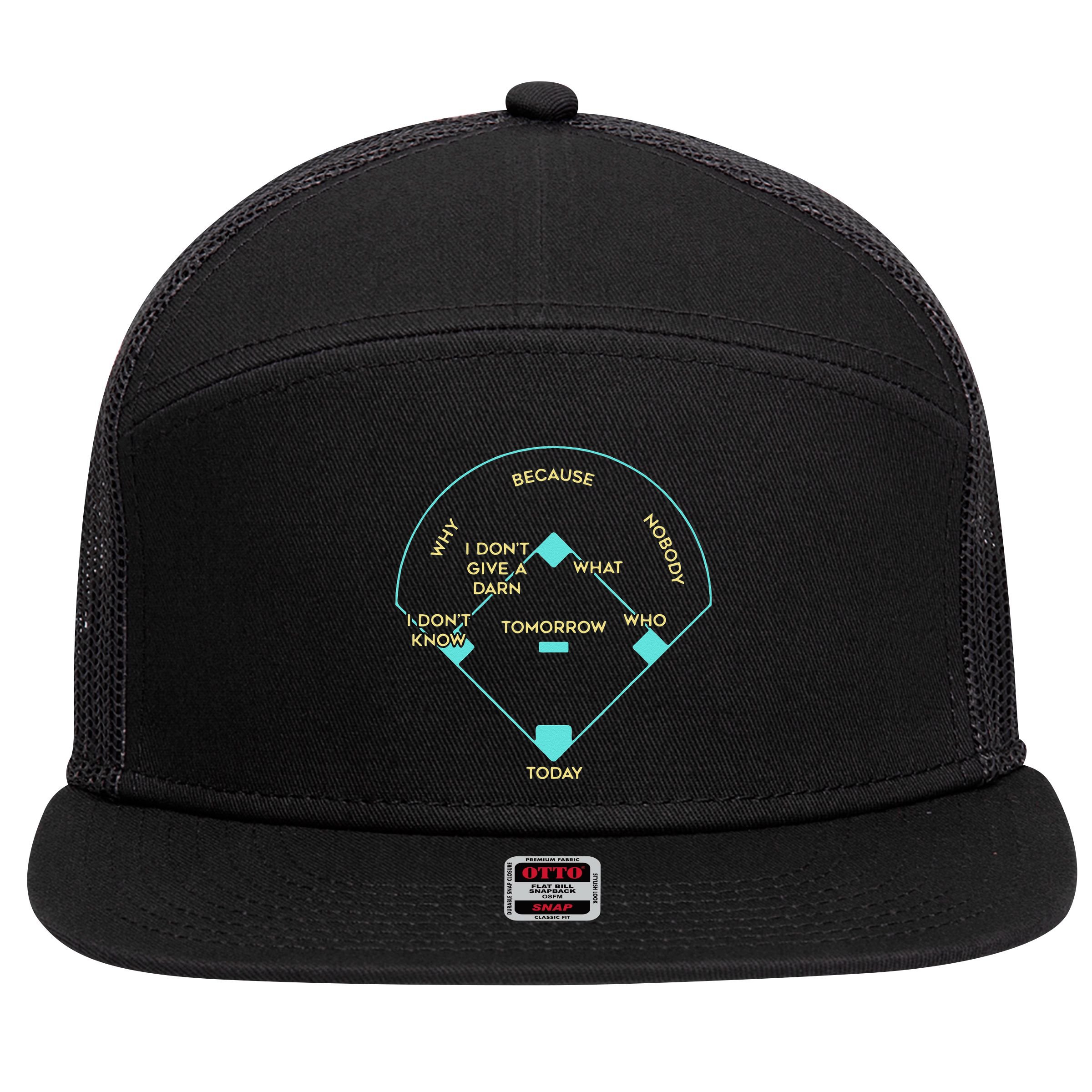 BASEBALL POSITIONS 7 Panel Mesh Trucker Snapback Hat