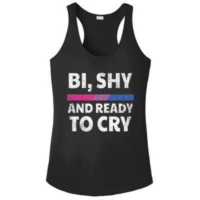 Bisexual Pride Bi, Shy And Ready To Cry Ladies PosiCharge Competitor Racerback Tank