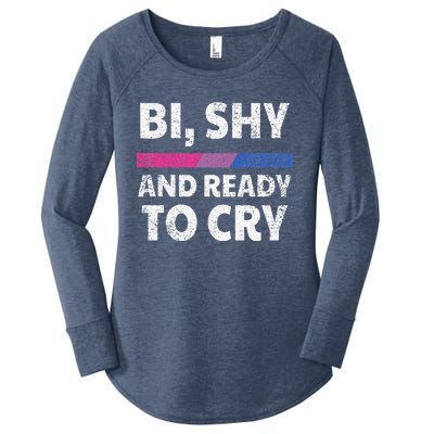 Bisexual Pride Bi, Shy And Ready To Cry Women's Perfect Tri Tunic Long Sleeve Shirt