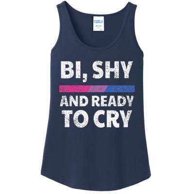 Bisexual Pride Bi, Shy And Ready To Cry Ladies Essential Tank