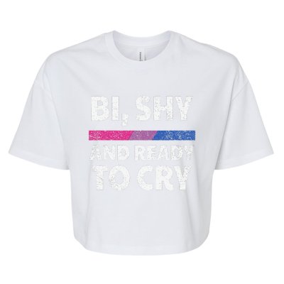 Bisexual Pride Bi, Shy And Ready To Cry Bella+Canvas Jersey Crop Tee