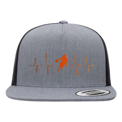 Basketball Player Basketballer Sports Heartbeat Flat Bill Trucker Hat