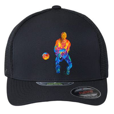 Basketball Player Basketballer Vintage Bball Graphic Flexfit Unipanel Trucker Cap