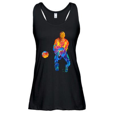 Basketball Player Basketballer Vintage Bball Graphic Ladies Essential Flowy Tank