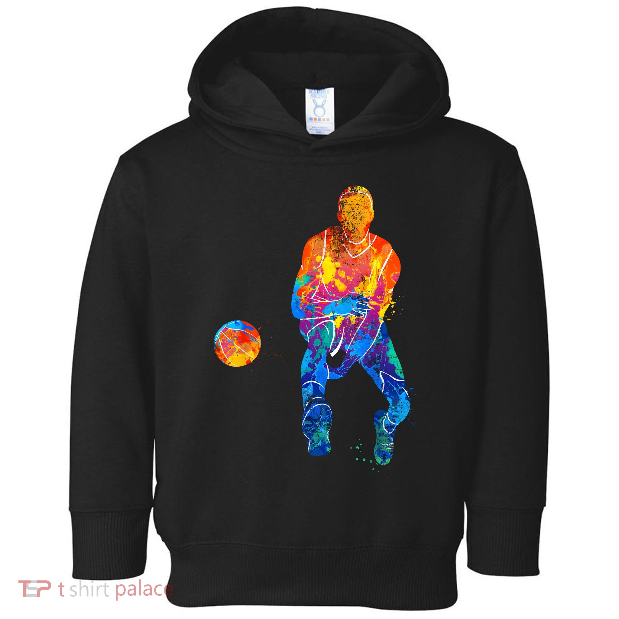 Basketball Player Basketballer Vintage Bball Graphic Toddler Hoodie