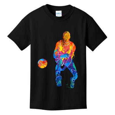 Basketball Player Basketballer Vintage Bball Graphic Kids T-Shirt