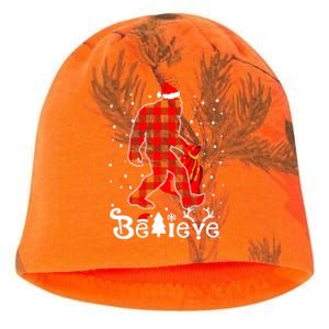 Buffalo Plaid Believe Bigfoot Santa Hat Christmas Kati - Camo Knit Beanie