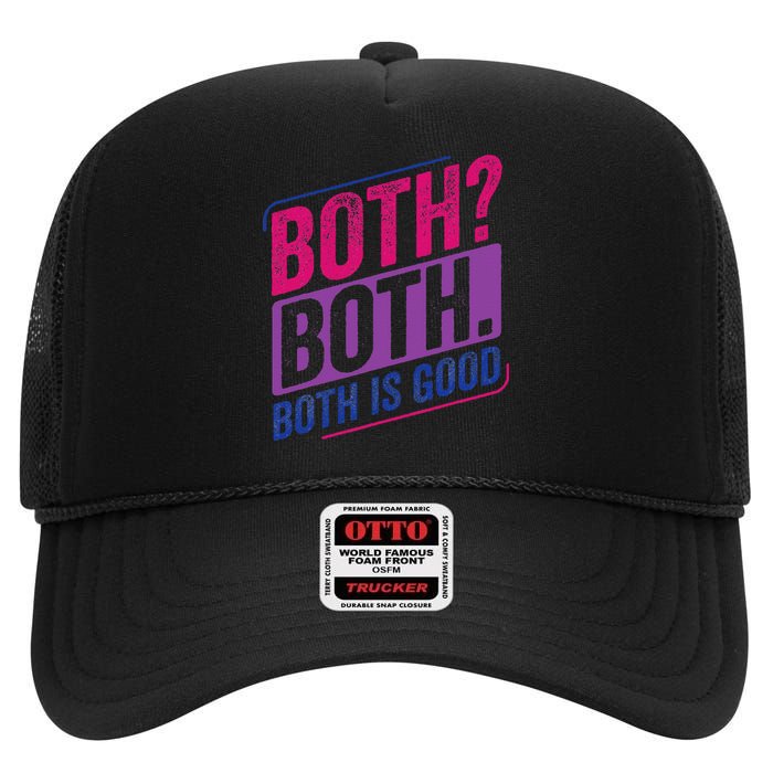 Bi Pride Bisexual Bisexuality Bi Flag High Crown Mesh Back Trucker Hat