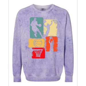 Basketball Player Boys Colorblast Crewneck Sweatshirt