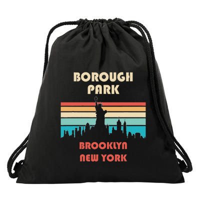 Borough Park Brooklyn New York Drawstring Bag