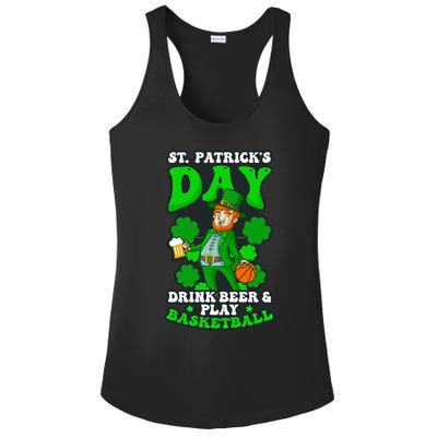 Beer Play Basketball Design St Patricks Basketball Gift Ladies PosiCharge Competitor Racerback Tank