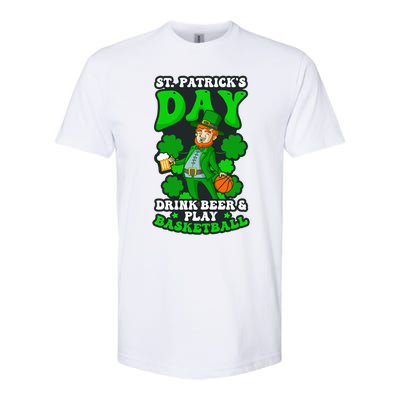 Beer Play Basketball Design St Patricks Basketball Gift Softstyle® CVC T-Shirt