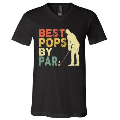 Best Pop By Par Golf Lover Fathers Day V-Neck T-Shirt