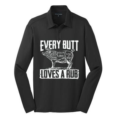 Bbq Pork Butt Rub Summer Barbeque Partying Cook Fathers Day Silk Touch Performance Long Sleeve Polo