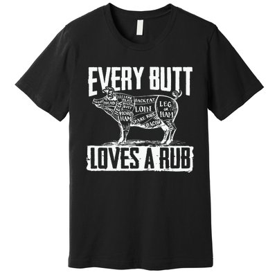 Bbq Pork Butt Rub Summer Barbeque Partying Cook Fathers Day Premium T-Shirt