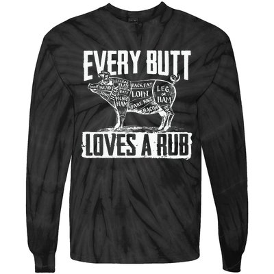 Bbq Pork Butt Rub Summer Barbeque Partying Cook Fathers Day Tie-Dye Long Sleeve Shirt