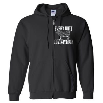 Bbq Pork Butt Rub Summer Barbeque Partying Cook Fathers Day Full Zip Hoodie