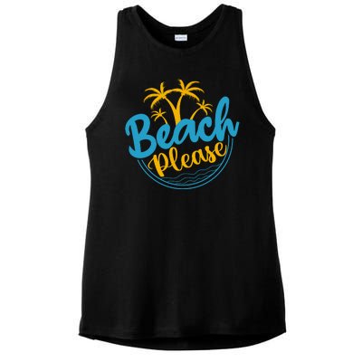 Beach Please Ladies PosiCharge Tri-Blend Wicking Tank