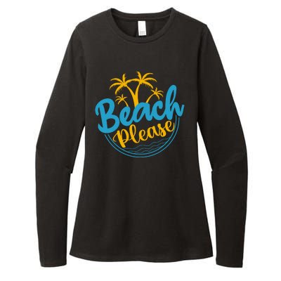 Beach Please Womens CVC Long Sleeve Shirt