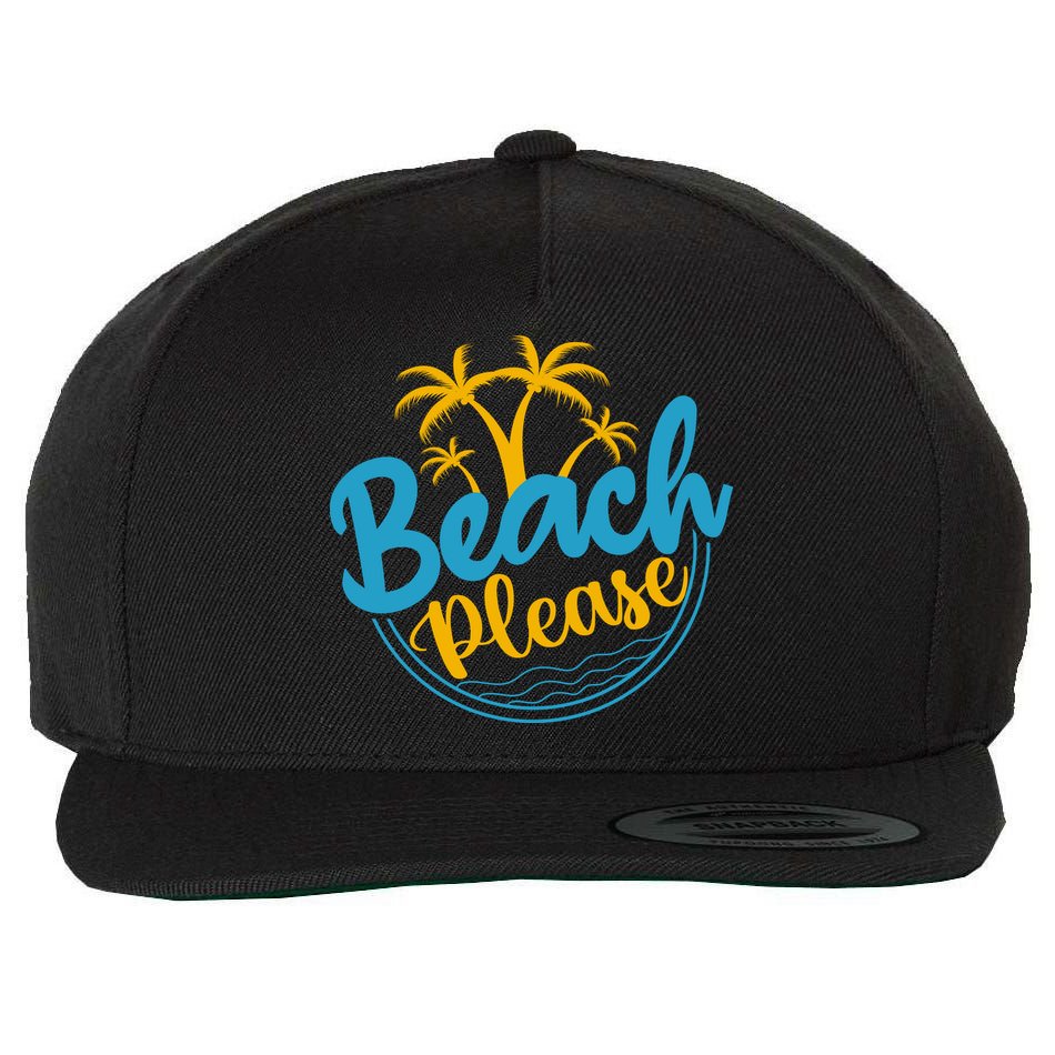 Beach Please Wool Snapback Cap