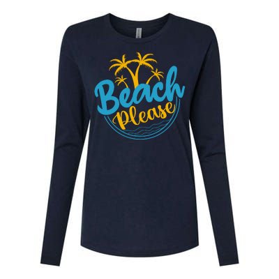 Beach Please Womens Cotton Relaxed Long Sleeve T-Shirt