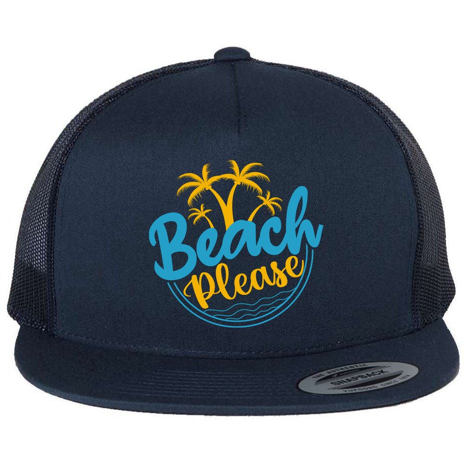 Beach Please Flat Bill Trucker Hat